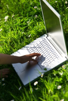 Laptop in the Grass